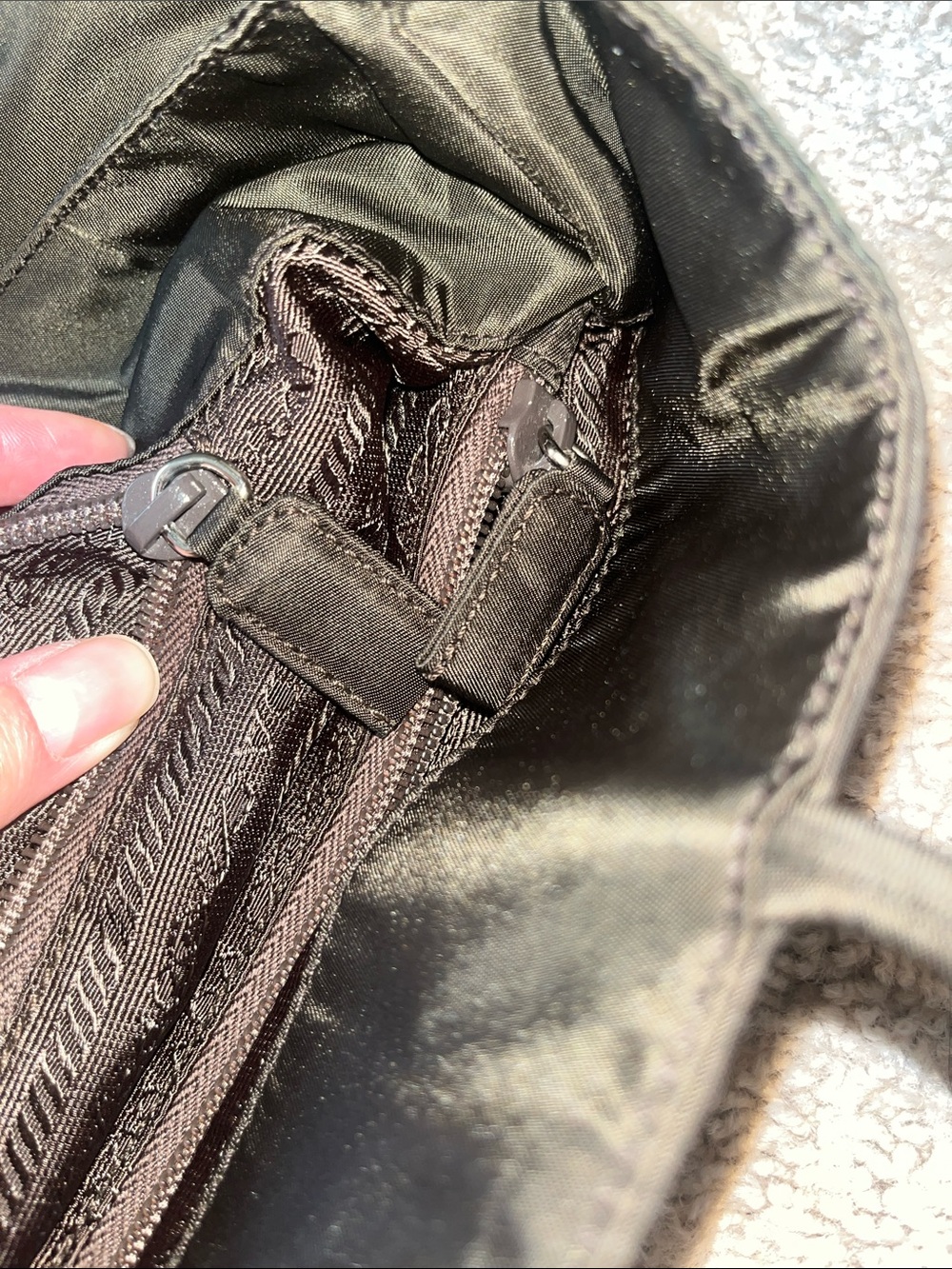 Prada Black Tessuto Shoulder Tote with Triangular Logo - Picture 15 of 15